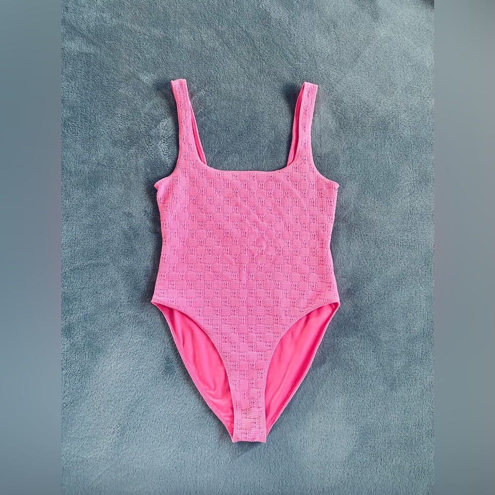 Alexander Wang Pink Textured One-Piece Swimsuit